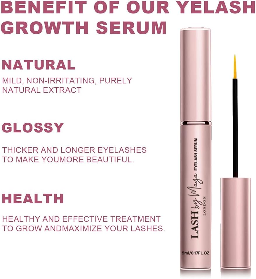 Lash by Maya Serum,Official Authentic LASH by Maya LONDON,Eyelash Growth Serum,Lash Enhancing,Cruelty Free, Made in the USA-5ml