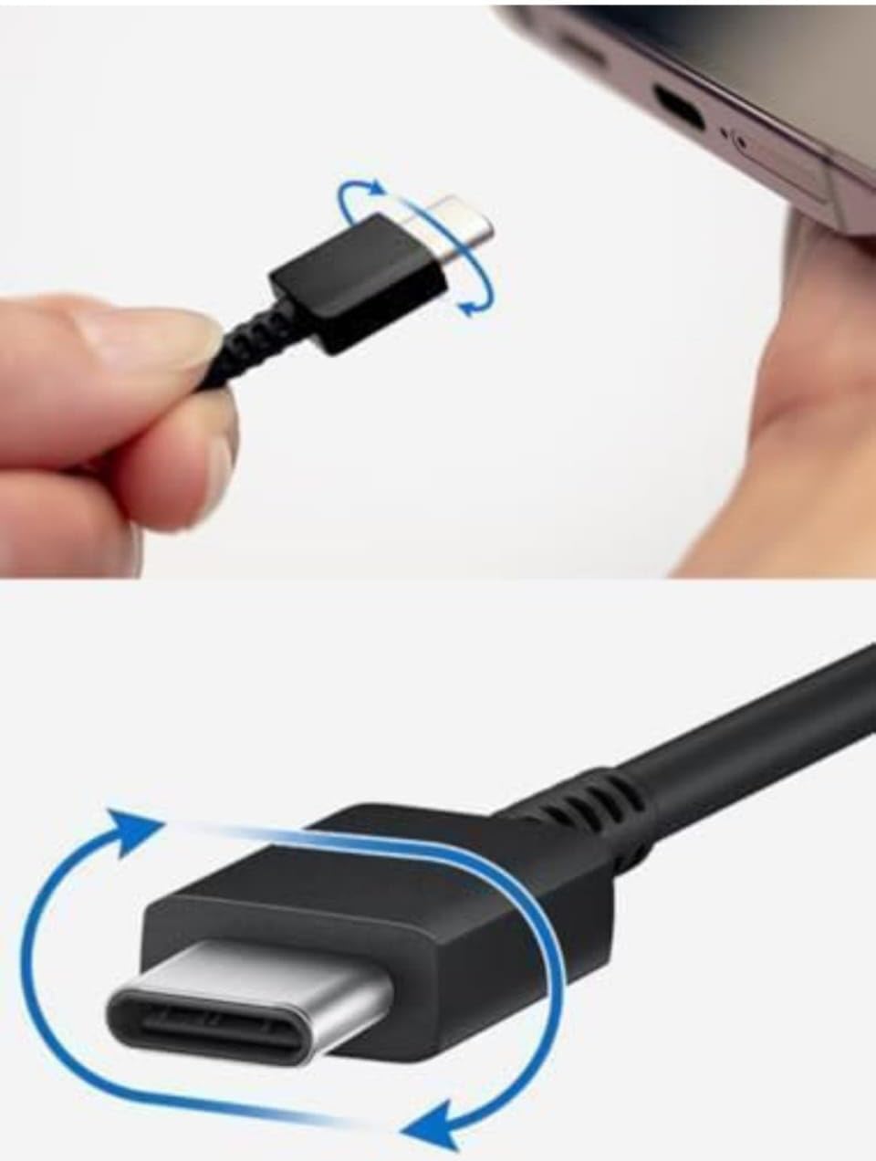 45W Fast Charger compatible with Galaxy S25 S24 S23 S22 S21 Ultra, USB-C Charger Head with 1M Type-C Cable, UK Plug, Black