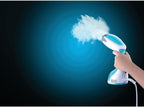 BLACK+DECKER Handheld Fabric Steamer with Steam Jet Button and Lint Remover 1200W 260ml White/Blue HST1200-B