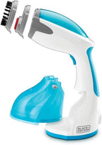 BLACK+DECKER Handheld Fabric Steamer with Steam Jet Button and Lint Remover 1200W 260ml White/Blue HST1200-B