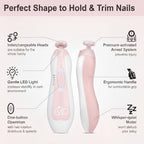 Royal Angels Baby Nail Clippers 20 in 1 by Baby | Safe Electric Baby Nail Trimmer, Baby Nail File Kit, Additional Replacement Heads, Newborn Toddler Toes and Fingernails, Trim and Polish (Pink)
