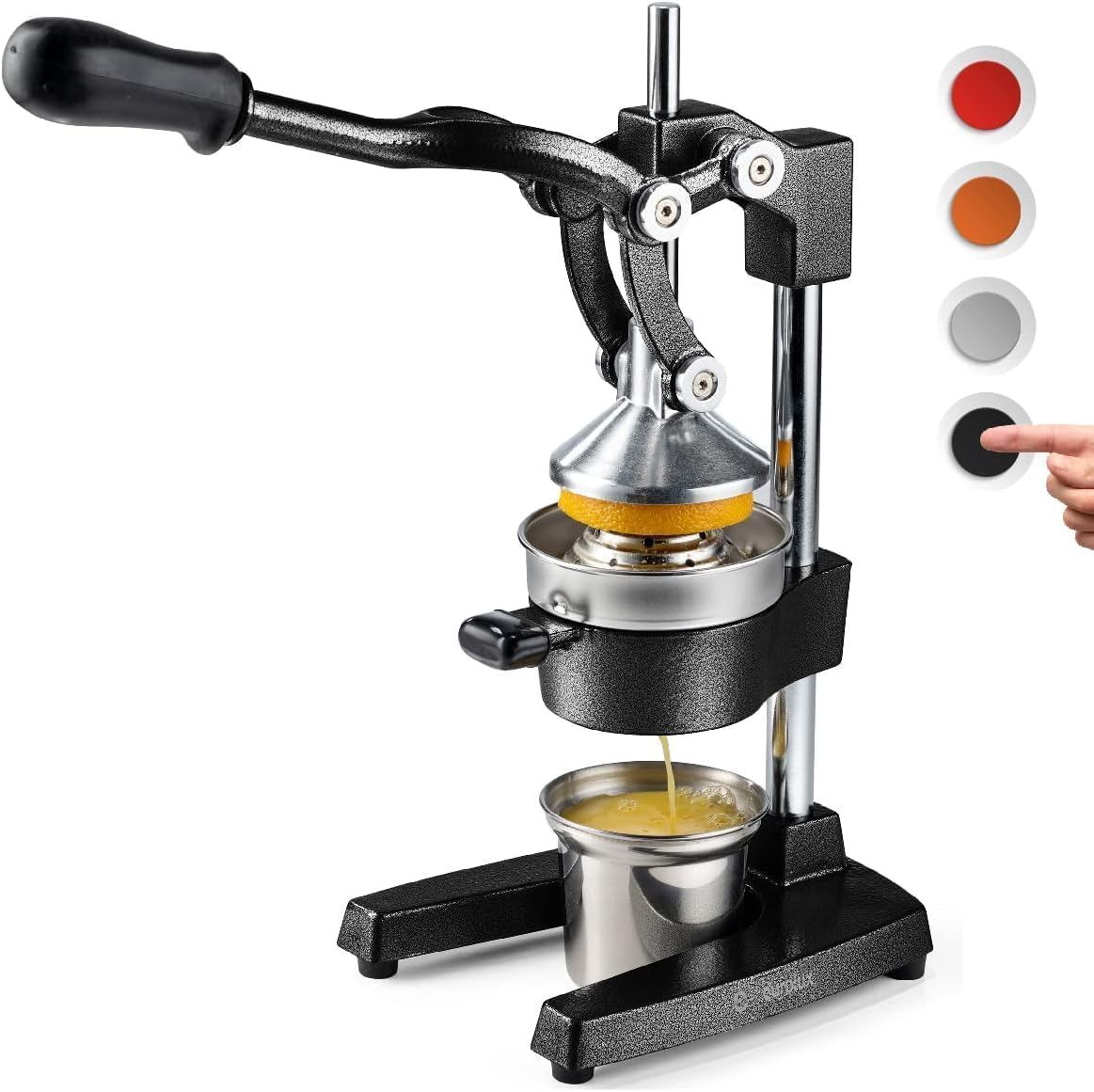 Cast Iron Citrus Juicer, Commercial Grade Manual Hand Press, Heavy-Duty Countertop Squeezer for Fresh Fruit Juice