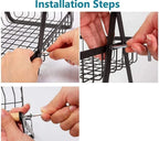 ECVV 3-Layer Countertop Fruit Storage Basket, Vegetable Rack Bread Display Stand for Kitchen, Black