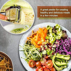 Stainless Steel 2 in 1 Julienne Vegetable Peeler Multi-Functional Fruit Vegetable Shredder Slicer Double Planing Cutter Potato Cucumber Carrot Melon Grater (Silver, 18 x 8.2 x 2.4 cm)