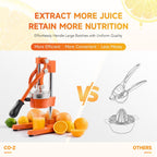 CO-Z Commercial Grade Citrus Juicer Professional Hand Press Manual Fruit Juicer Orange Juice Squeezer for Lemon Lime Pomegranate (Multicolor Cast Iron/Stainless Steel)