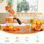 CO-Z Commercial Grade Citrus Juicer Professional Hand Press Manual Fruit Juicer Orange Juice Squeezer for Lemon Lime Pomegranate (Multicolor Cast Iron/Stainless Steel)