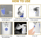 CGY Portable Automatic Mesh Inhaler Humidifier for Adults and Children with Masks and Mouthpieces, Blue