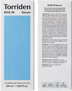 Torriden DIVE-IN Low-Molecular Hyaluronic Acid Serum, 1.69 fl oz | Fragrance-free Face Serum for Dry, Dehydrated, Oily Skin | Vegan, Clean, Cruelty-Free Korean Skin Care