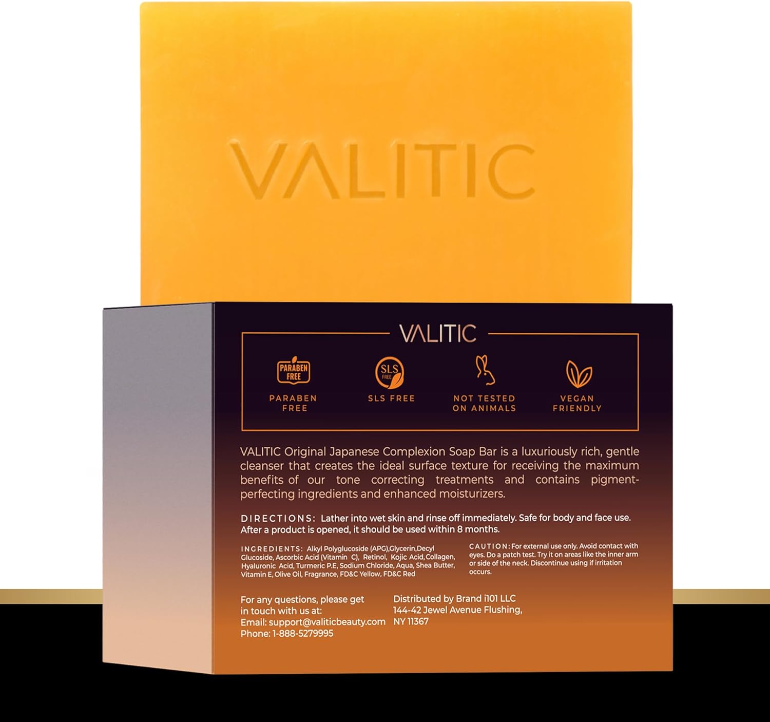 VALITIC 2 Pack Kojic Acid Vitamin C & Retinol Soap Bars for Dark Spot Bundle with 2 Black Exfoliating Gloves for Body Scrubs