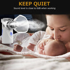CGY Portable Automatic Mesh Inhaler Humidifier for Adults and Children with Masks and Mouthpieces, Blue