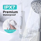 COSLUS Professional C20 Water Flosser For Teeth Braces Gums Care, Cordless Oral Irrigator, Deep Cleaning, Rechargeable, Waterproof, BPA-Free, Portable, Home and Travel, White