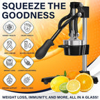 Cast Iron Citrus Juicer, Commercial Grade Manual Hand Press, Heavy-Duty Countertop Squeezer for Fresh Fruit Juice