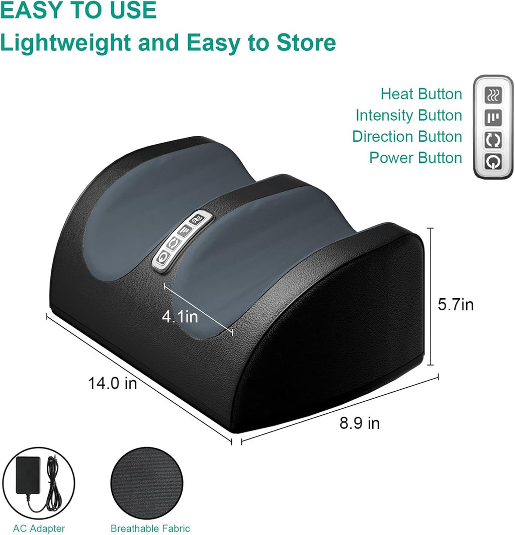 LINGTENG Shiatsu Foot Massager with Heat, FSA Eligible HSA Foot Massager for Foot Massage and Calf Massage, Foot and Calf Massager with Roller, Gifts for Mom & Dad, Valentines Day Gifts