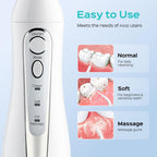 COSLUS Professional C20 Water Flosser For Teeth Braces Gums Care, Cordless Oral Irrigator, Deep Cleaning, Rechargeable, Waterproof, BPA-Free, Portable, Home and Travel, White