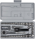 PERFORMANCE TOOL W1173 Sae/Metric 40-Piece Socket Set (1/4" & 3/8" Drive), Silver