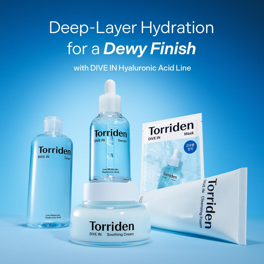 Torriden DIVE-IN Low-Molecular Hyaluronic Acid Serum, 1.69 fl oz | Fragrance-free Face Serum for Dry, Dehydrated, Oily Skin | Vegan, Clean, Cruelty-Free Korean Skin Care