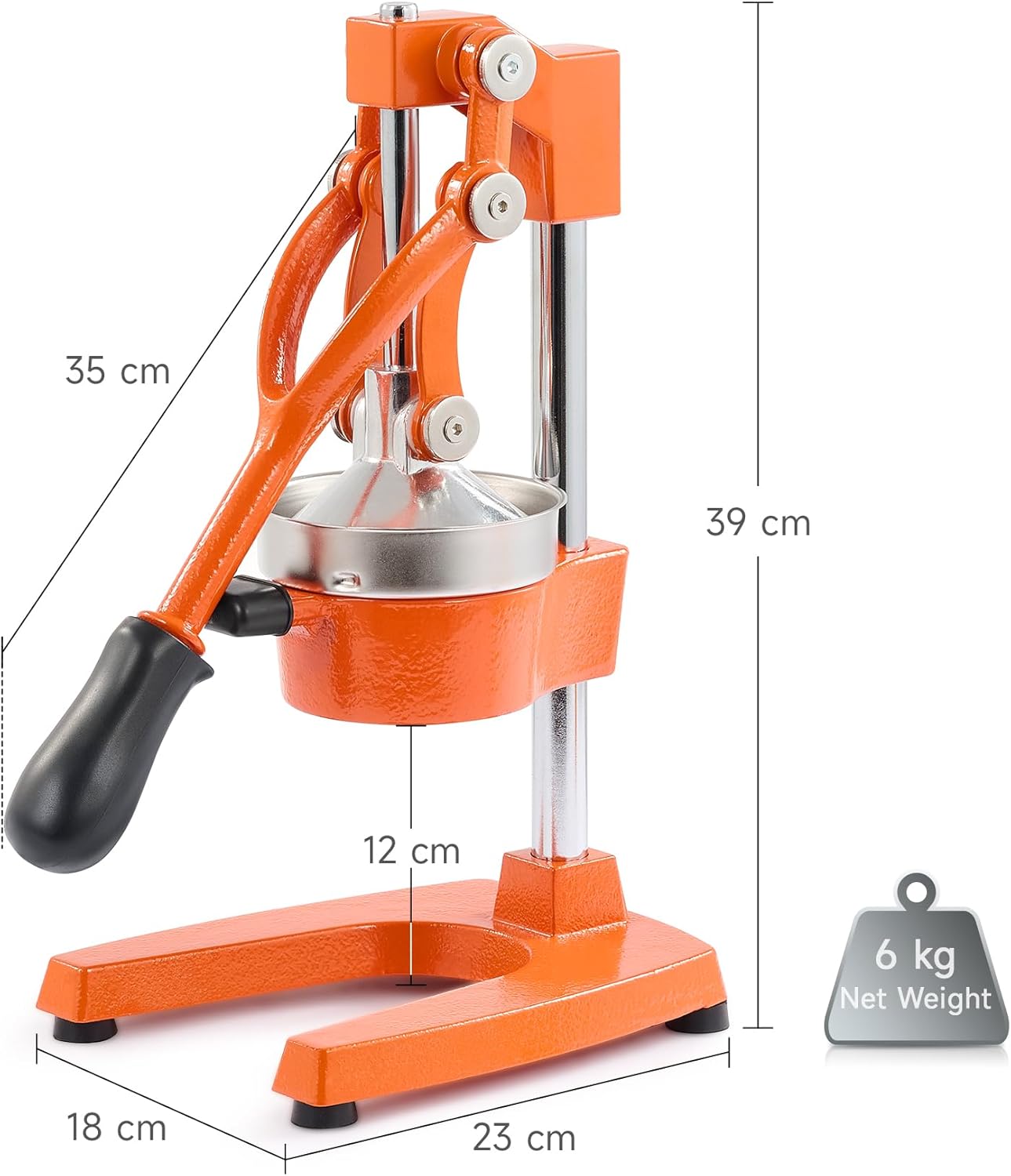 CO-Z Commercial Grade Citrus Juicer Professional Hand Press Manual Fruit Juicer Orange Juice Squeezer for Lemon Lime Pomegranate (Multicolor Cast Iron/Stainless Steel)