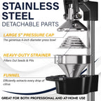 Cast Iron Citrus Juicer, Commercial Grade Manual Hand Press, Heavy-Duty Countertop Squeezer for Fresh Fruit Juice