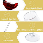 SHYRC Long Stem Wine Glasses Set of 8, 12oz Clear Red/White for Party, Wedding and Home (US-LTN-HJB-6303-8)