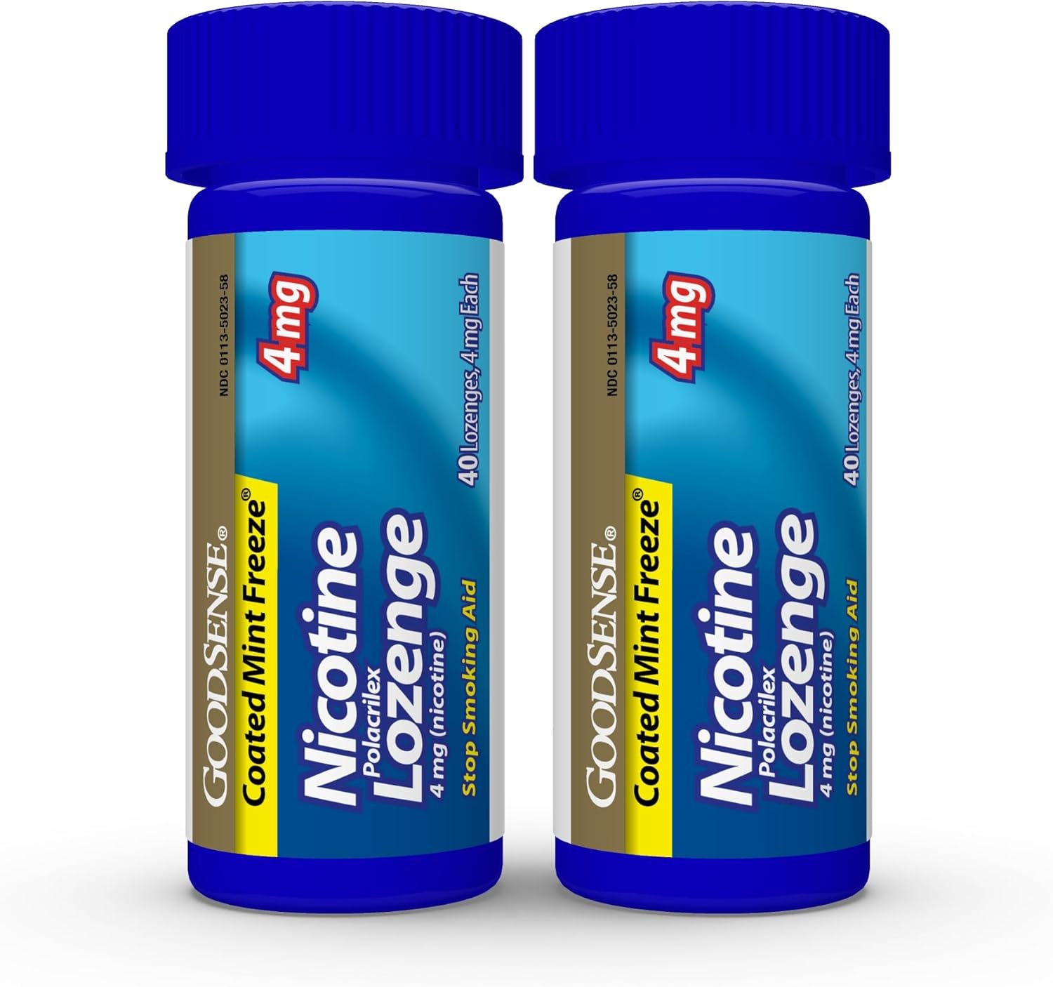Good Sense Coated Ice Mint Nicotine Polacrilex Lozenges, 4 mg, Stop Smoking Aid, 80 Count