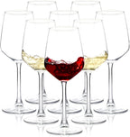 SHYRC Long Stem Wine Glasses Set of 8, 12oz Clear Red/White for Party, Wedding and Home (US-LTN-HJB-6303-8)