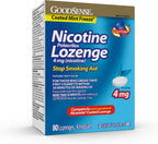 Good Sense Coated Ice Mint Nicotine Polacrilex Lozenges, 4 mg, Stop Smoking Aid, 80 Count