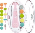 Royal Angels Baby Nail Clippers 20 in 1 by Baby | Safe Electric Baby Nail Trimmer, Baby Nail File Kit, Additional Replacement Heads, Newborn Toddler Toes and Fingernails, Trim and Polish (Pink)
