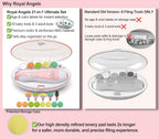 Royal Angels Baby Nail Clippers 20 in 1 by Baby | Safe Electric Baby Nail Trimmer, Baby Nail File Kit, Additional Replacement Heads, Newborn Toddler Toes and Fingernails, Trim and Polish (Pink)