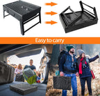 Kizmyee BBQ Barbeque Grill Outdoor, Portable Folding Charcoal Barbecue Desk Tabletop Stainless Steel Smoker for Picnic Garden Terrace Camping Travel 15.35''x11.41''x2.95''