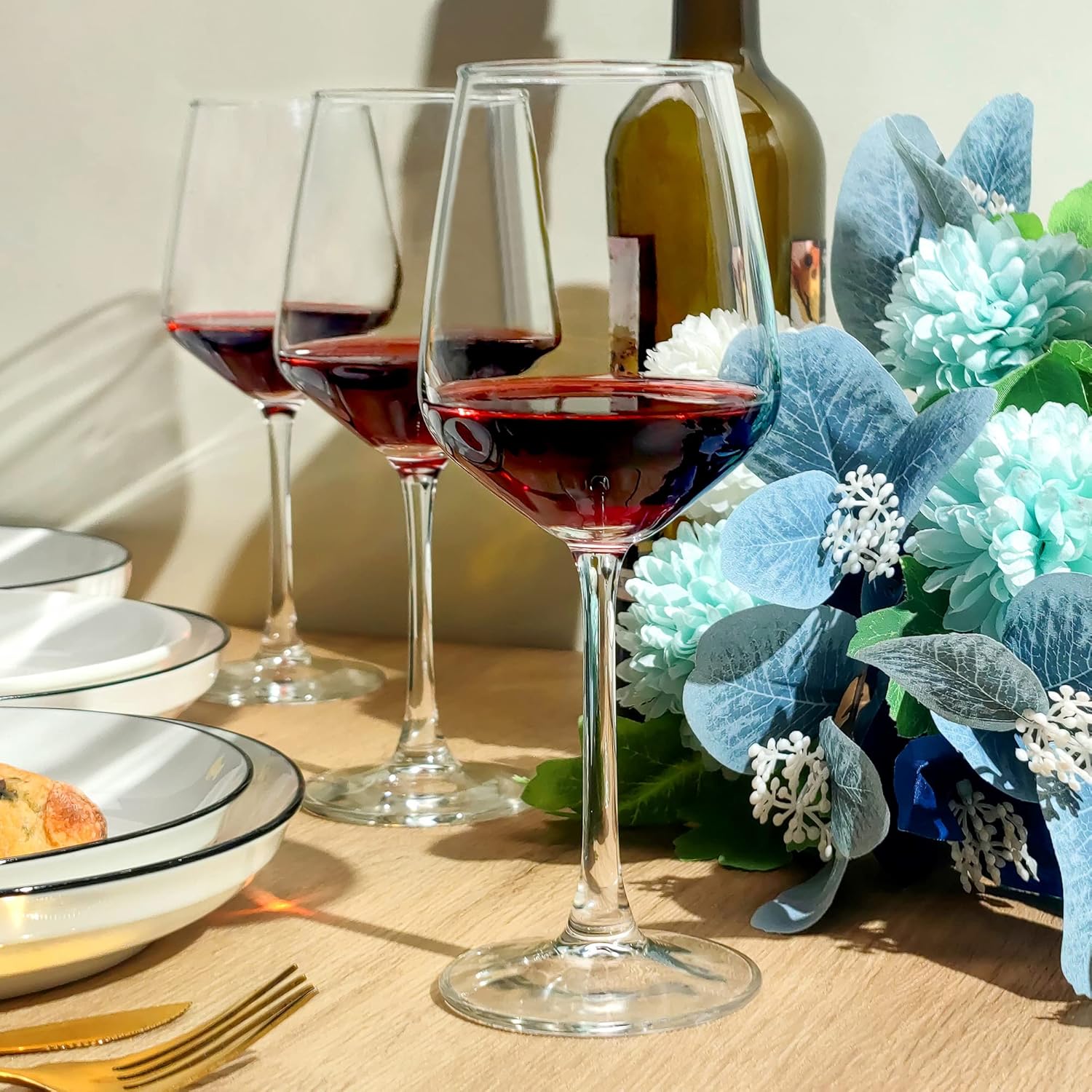SHYRC Long Stem Wine Glasses Set of 8, 12oz Clear Red/White for Party, Wedding and Home (US-LTN-HJB-6303-8)