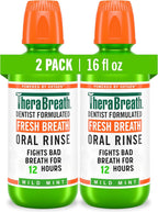 TheBreatheCo Fresh Breath Dentist Formulated Oral Rinse, Mild Mint, 16 Ounce (Pack of 2)