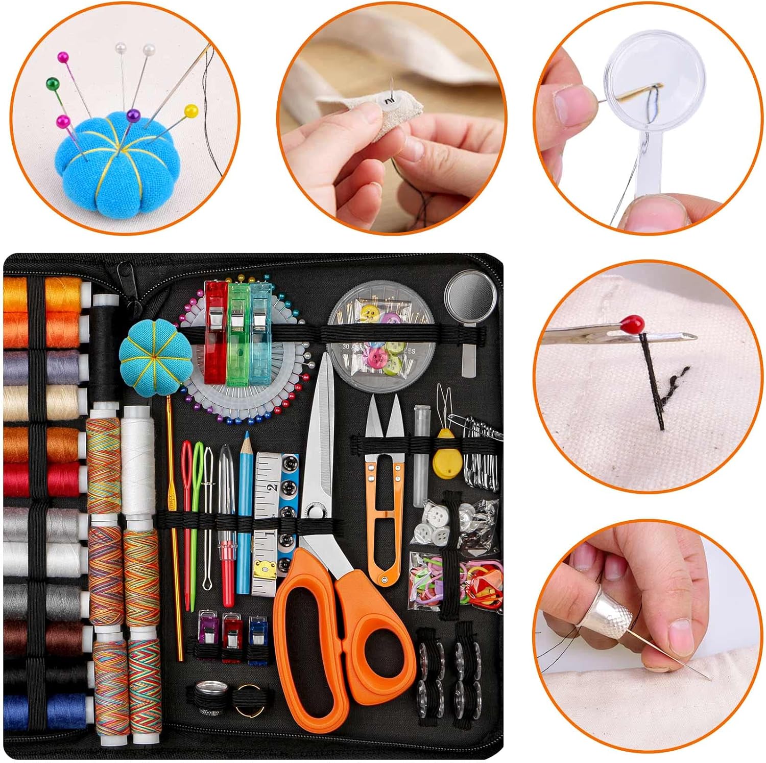 Maxfanay Sewing Kit, Big Sewing Kits for Adults, Kids, Traveler Family Repair, Sewing Supplies with More Color Thread etc