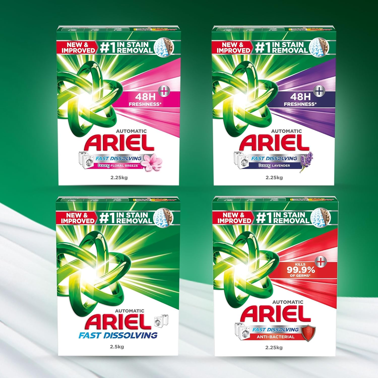 Ariel Fast Dissolving Laundry Detergent Powder, 2.5 KG