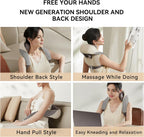 SORELAX Shiatsu Back Shoulder and Neck Massager for Pain Relief Deep Tissue, Electric Massager with Heat, Neck, Back, Shoulder, Trapezius Muscle Relaxation Massage Pillow, Ideal Gift (Grey)