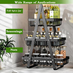 ECVV 3-Layer Countertop Fruit Storage Basket, Vegetable Rack Bread Display Stand for Kitchen, Black