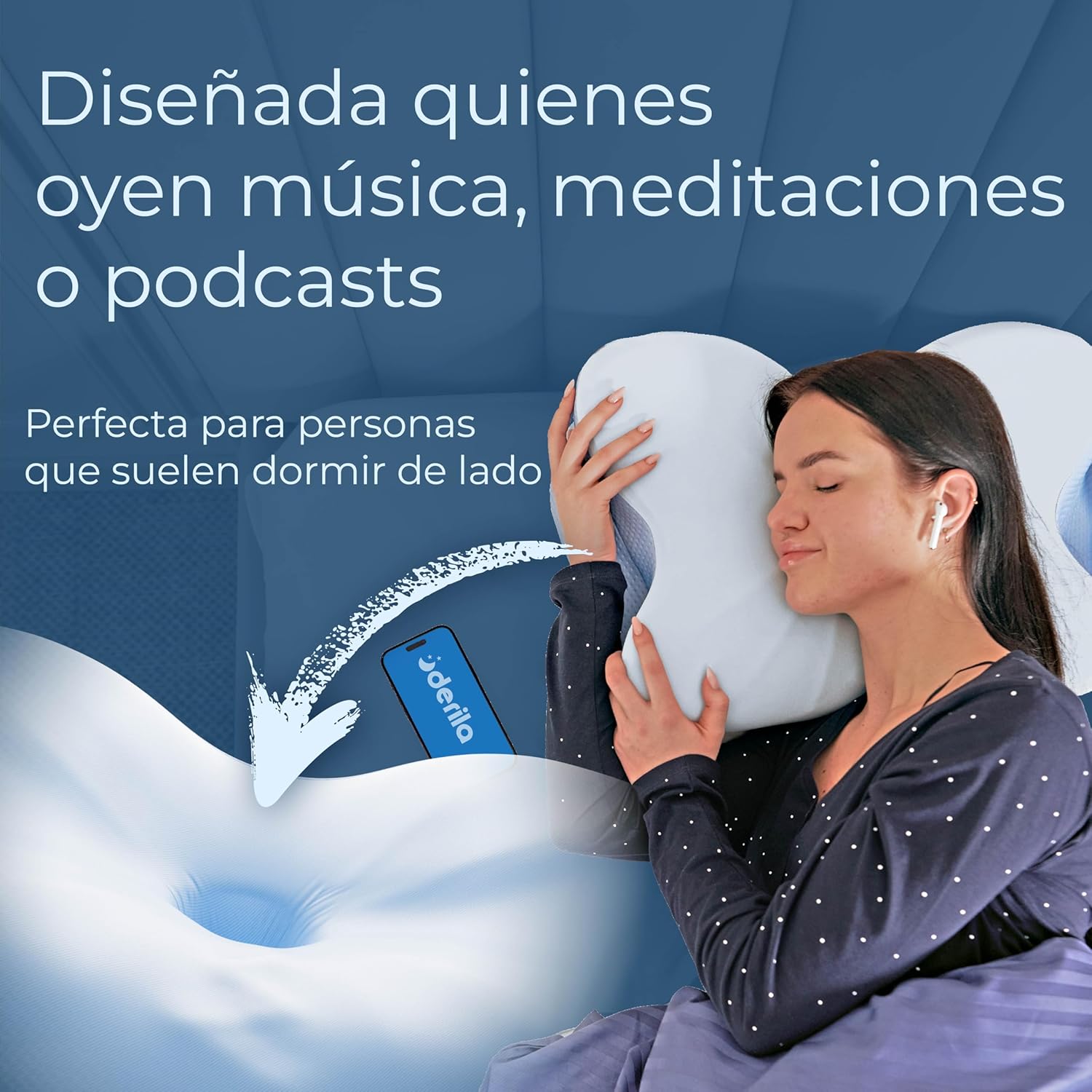 Derila Ergo Neck Pillow, Memory Foam Support Ergonomic Pillow For Sides, Back And Stomach Sleepers