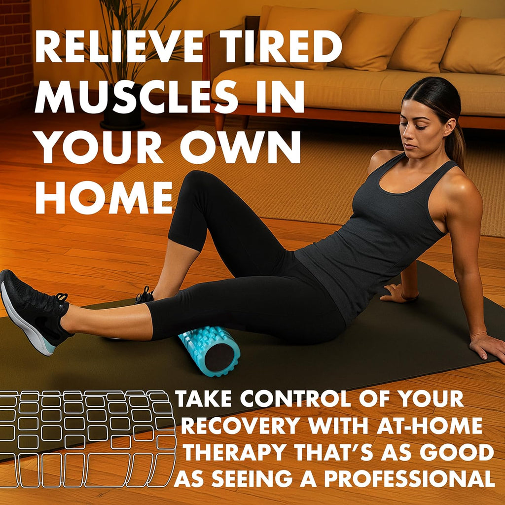 321 STRONG (Blue) - 321 STRONG Foam Roller - Medium Density Deep Tissue Massager for Muscle Massage and Myofascial Trigger Point Release, with 4K eBook