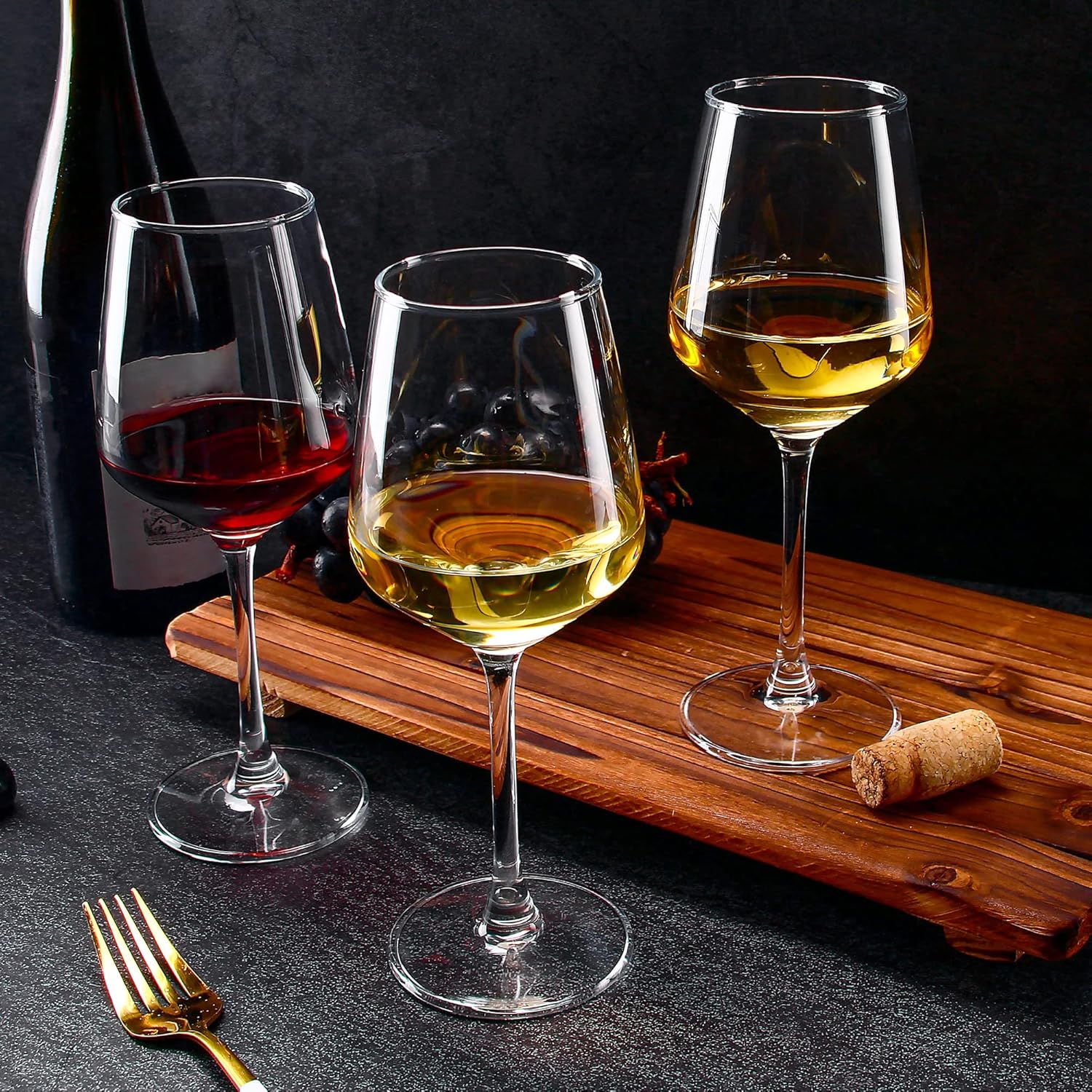 SHYRC Long Stem Wine Glasses Set of 8, 12oz Clear Red/White for Party, Wedding and Home (US-LTN-HJB-6303-8)